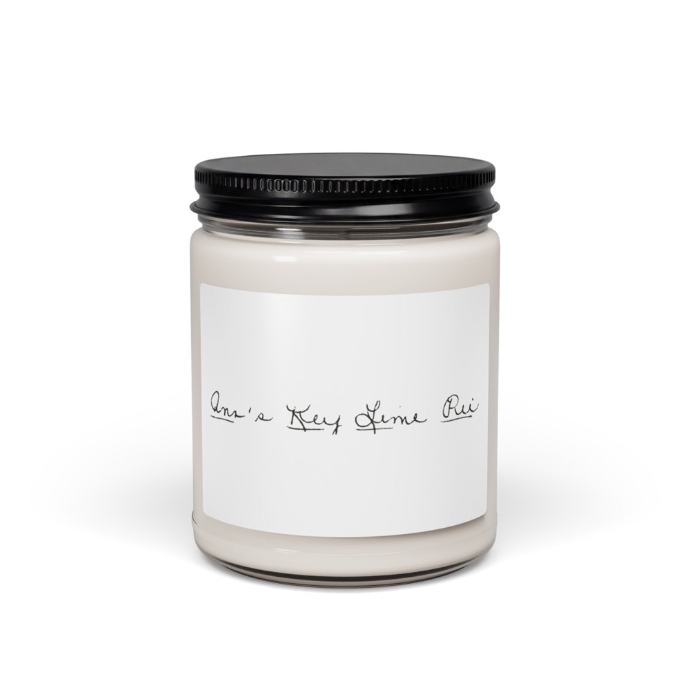 Candle printed with a handwritten recipe